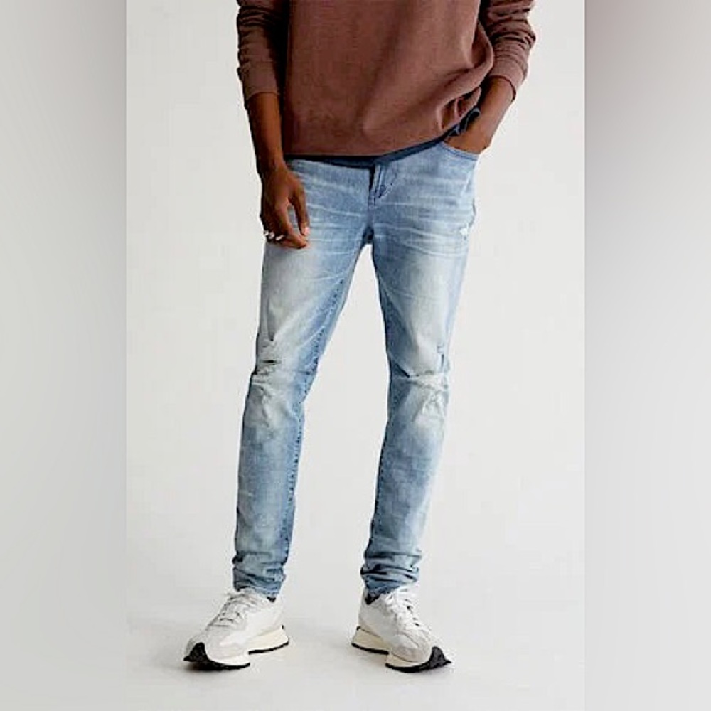 PacSun Medium Rinse Denim Indigo Stacked Skinny Jeans 32